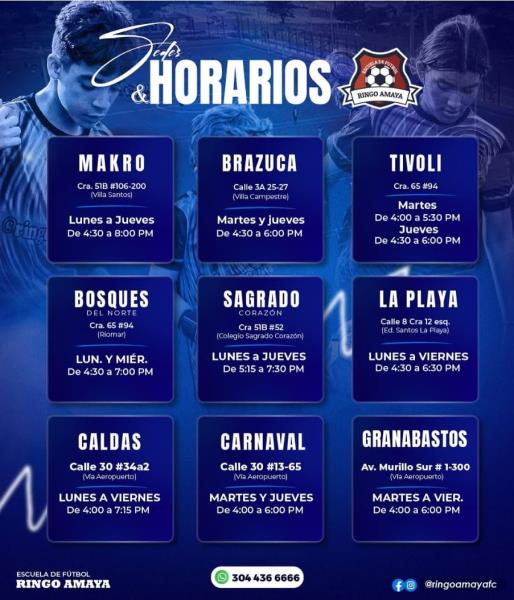 Nuestras Sedes y Horarios