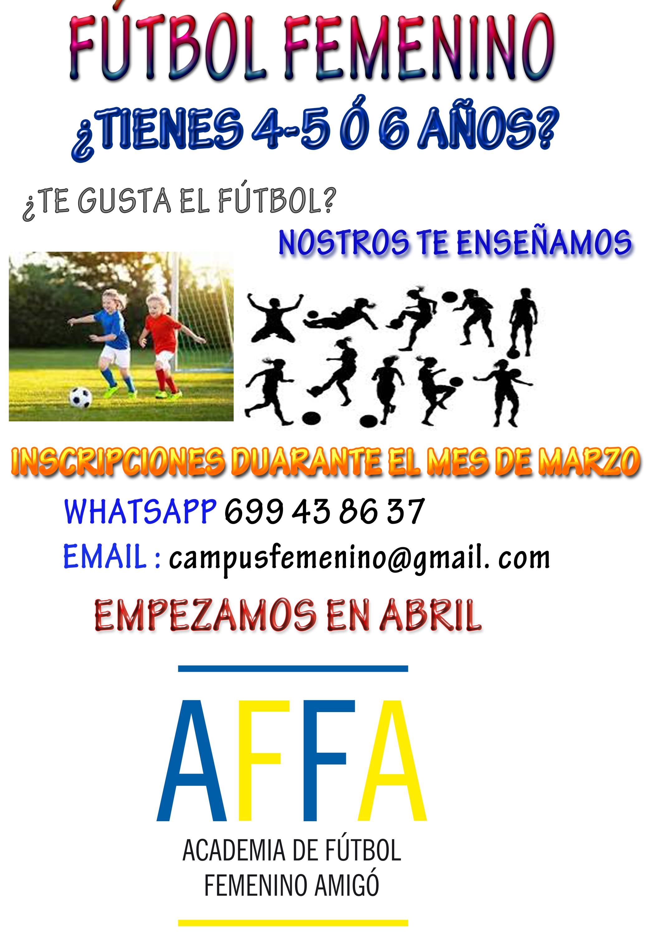 ESCUELA FUTBOL FEMENINO 4-6 AÑOS