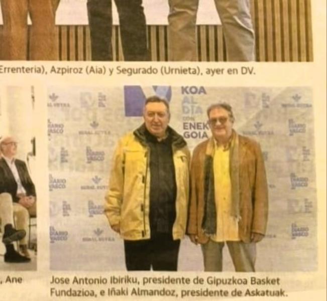 Iñaki Almandoz y José Antonio Ibiriku, en el Foro Gipuzkoa al Día