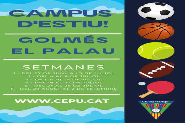 Inscripcions al campus multiesportiu d'estiu del CE Pla d'Urgell