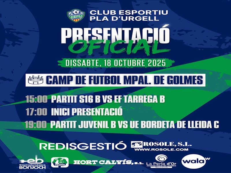 📣 Presentació oficial del club 2025/26! 💚💙