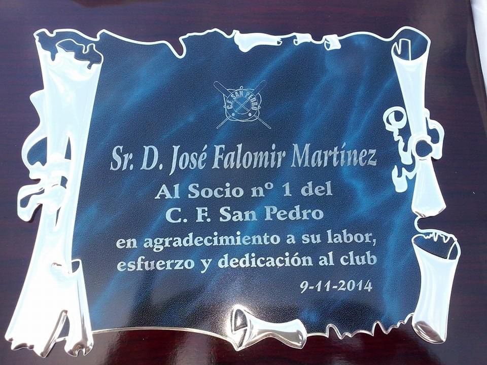 Fallece D. José Falomir Martínez. Socio nº 1 y Expresidente CF San Pedro