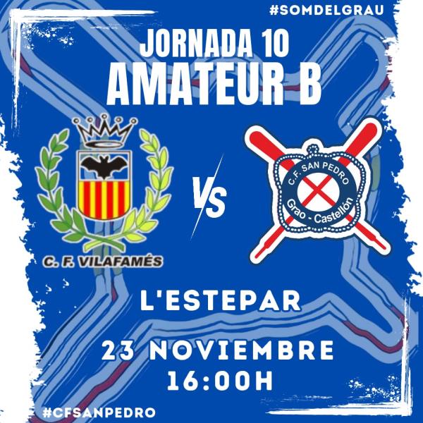 EL AMATEUR B QUIERE REHACERSE DE SU ULTIMO TRASPIES ANTE EL VILAFAMES.