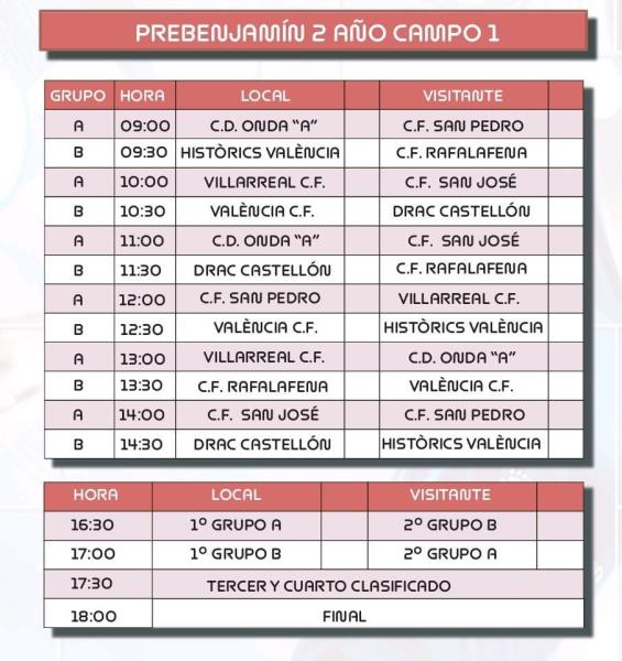 EL PREBENJAMIN A  COMPITE EN EL TORNEO DE LA CERAMICA DE ONDA