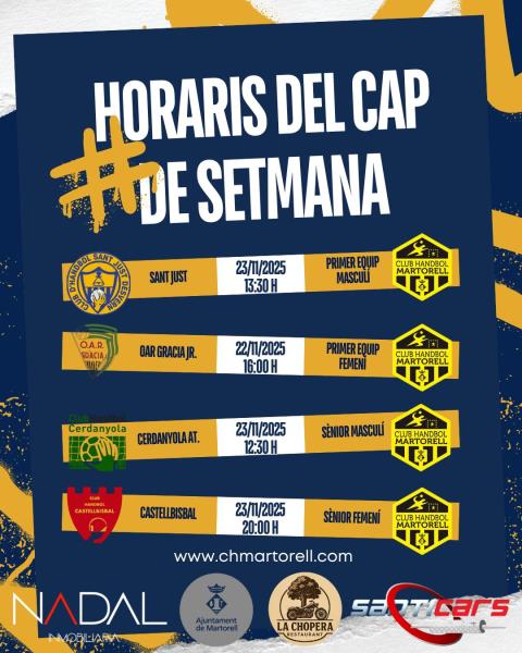 Agenda del cap de setmana