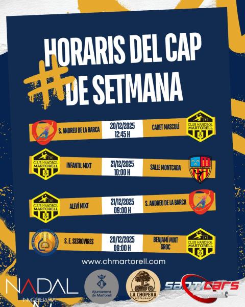 Agenda del cap de setmana