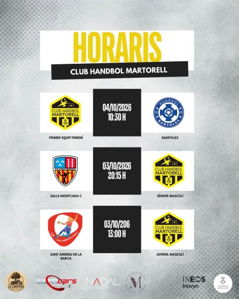 Horaris cap de setmana