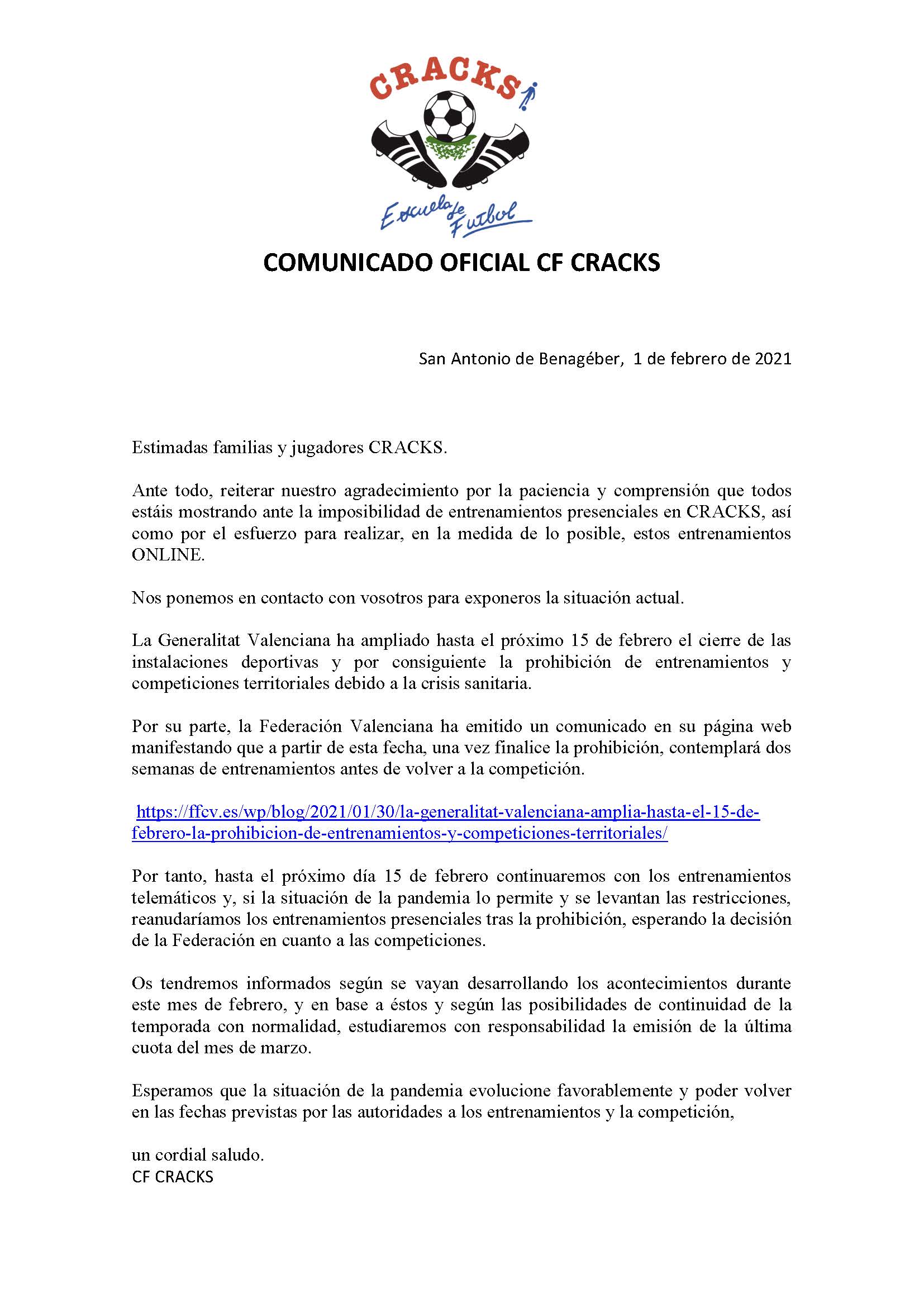 COMUNICADO 9 COVID-19