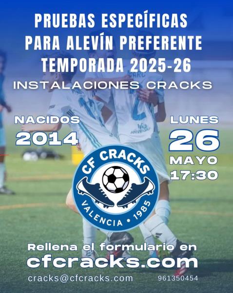 PRUEBAS ESPECIFICAS ALEVIN PREFERENTE 25-26 (NACIDOS 2014)