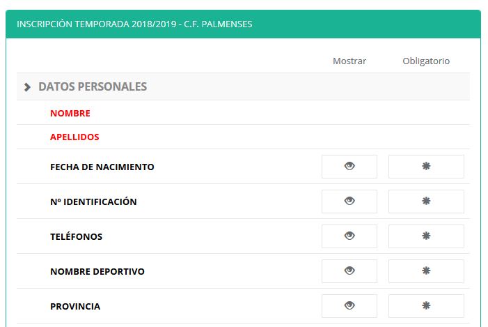 Nuevo formulario de inscripción enlazado con GESDEP.NET