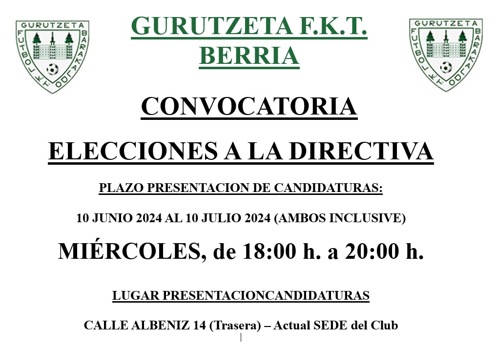 CONVOCATORIA ELECCIONES 