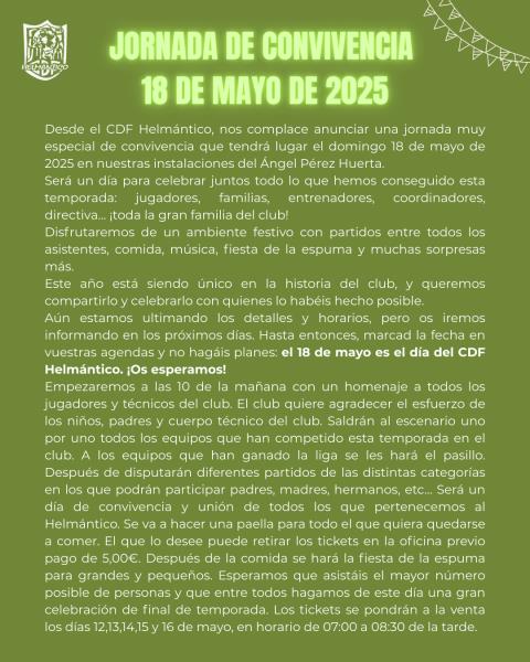 JORNADA DE CONVIVENCIA  18 DE MAYO DE 2025