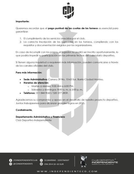 Circular 009 - Torneo Nacional Difutbol Sub20