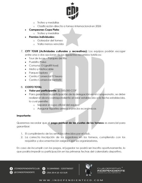 Circular 012 - Torneo Medellín Soccer Cup