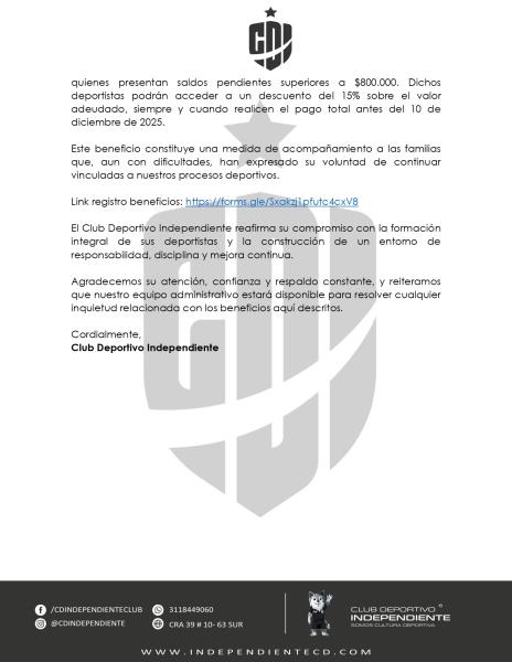 Comunicado Oficial CDI - Beneficios pre-registro