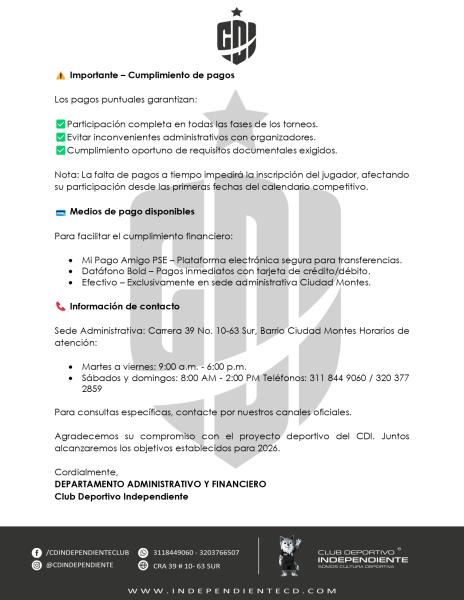 CIRCULAR 003-2026 TORNEO NACIONAL DIFUTBOL