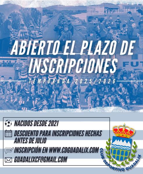 ABIERTAS INSCRIPCIONES TEMPORADA 25/26