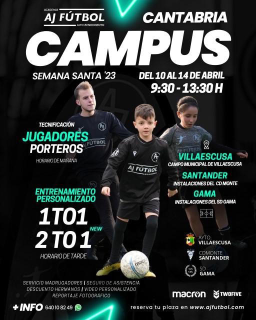 SÓLO 2 SEMANAS PARA EL “CAMPUS AJ FÚTBOL SEMANA SANTA”