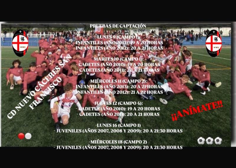 PRUEBAS DE ACCESO INFANTILES, CADETES Y JUVENILES