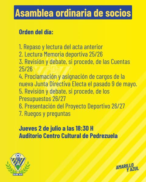 Asamblea Ordinaria de Socios - 2 de julio