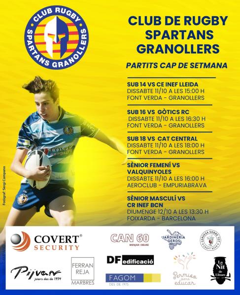 11/12 octubre 2025 - HORARIS CAP DE SETMANA 