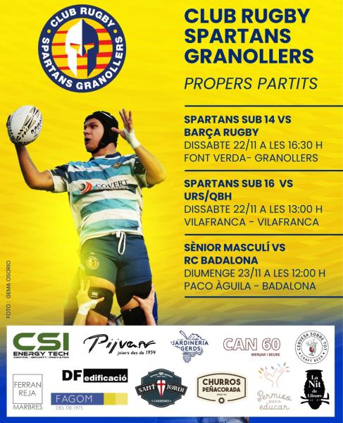 PARTIT DEL CAP DE SETMANA 22/23 DE NOVEMBRE