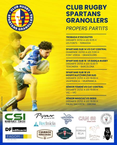 PARTITS DEL CAP DE SETMANA 21/22 DE FEBRER