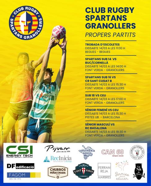 PARTITS DEL CAP DE SETMANA    14  /15  DE MARÇ