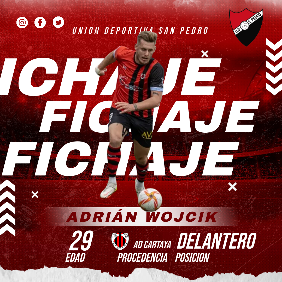 La UD San Pedro refuerza su ofensiva con la incorporación del delantero Adrián Wojcik