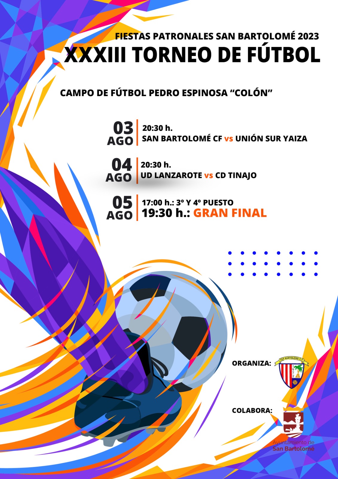 XXXIII TORNEO DE FÚTBOL FIESTAS PATRONALES DE SAN BARTOLOMÉ.