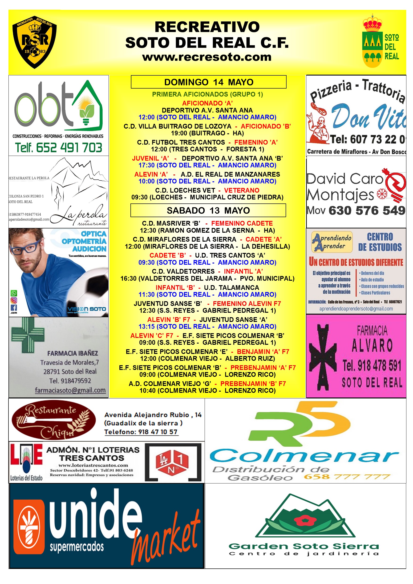 CARTEL SEMANAL 13 AL 14 MAYO 2022-2023