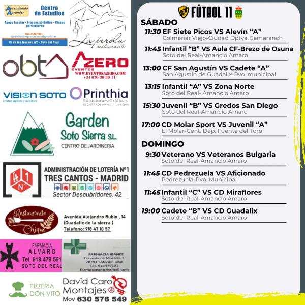 CARTEL SEMANAL F11 - 25 AL 26 OCTUBRE 2025-2026