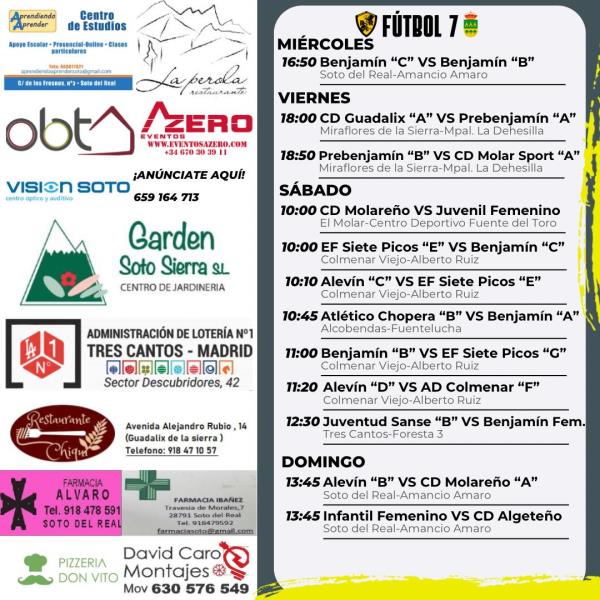 CARTEL SEMANAL F7  21 AL 22 MARZO 2025-2026