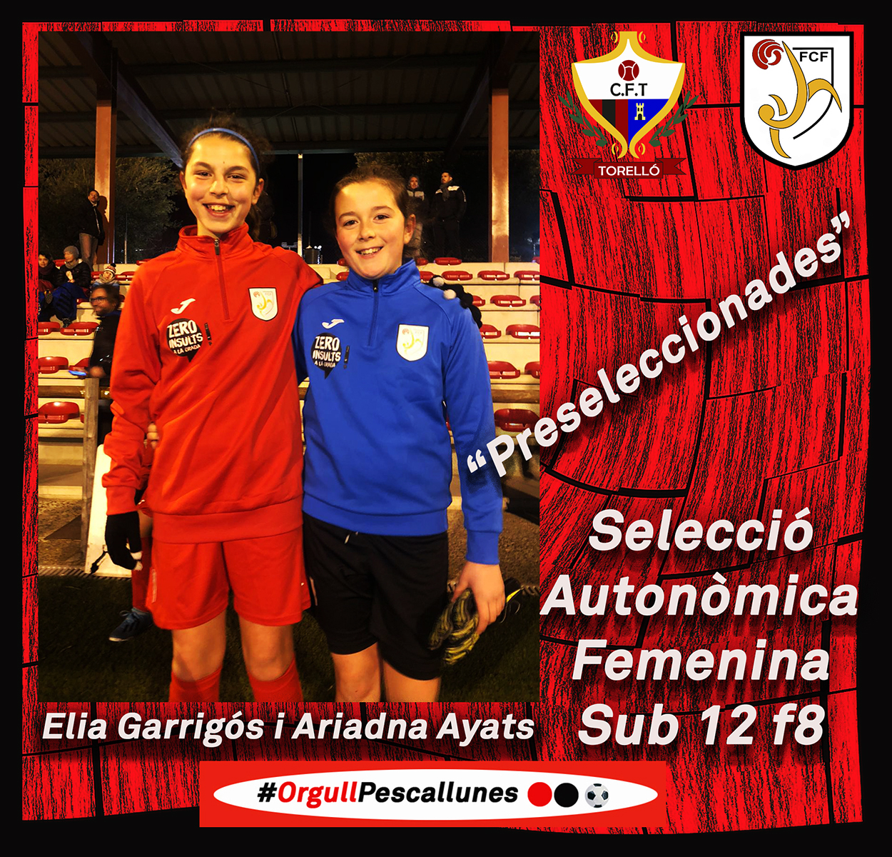 ELIA GARRIGÓS I ARIADNA AYATS A LA PRESELECCIÓ CATALANA FEMENINA