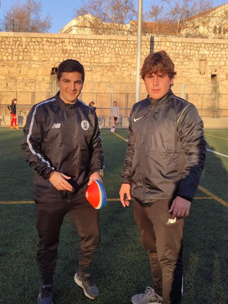 Samuel, Pablo, Mario y Rober: equipo de la sección femenina del Atlético del Turia CF