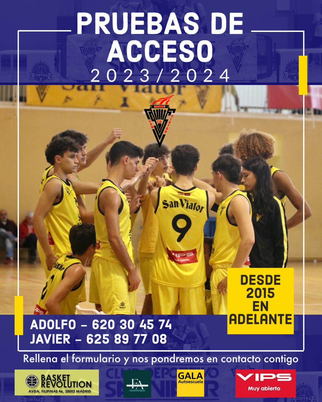 PRUEBAS DE ACCESO BALONCESTO 23/24