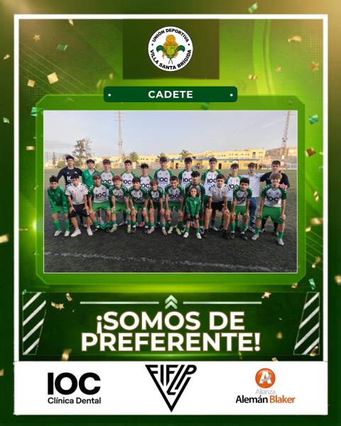 Nuestro Cadete consigue el ascenso a Preferente